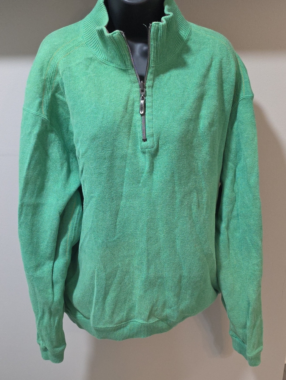 Tommy Bahama Light Green Half-Zip Sweater